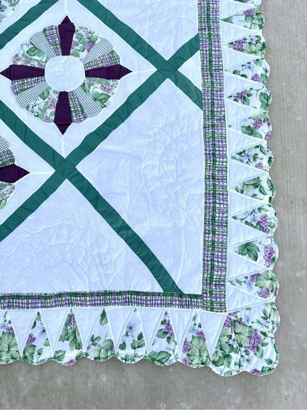 2 Vintage Beautiful Hand Stitched Floral Patchwork Twin Size Quilts